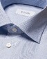 Eton Micro Check Twill Overhemd Blauw