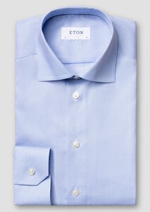 Eton Micro Houndstooth Fine Twill Shirt Light Blue