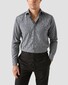 Eton Micro Houndstooth Luxury 120 Merino Wool Mother of Pearl Buttons Overhemd Donker Bruin