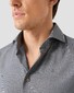 Eton Micro Houndstooth Luxury 120 Merino Wool Mother of Pearl Buttons Shirt Dark Brown Melange