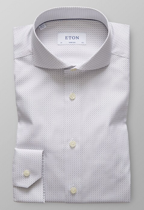 Eton Micro Pattern Fantasy Overhemd Grijs