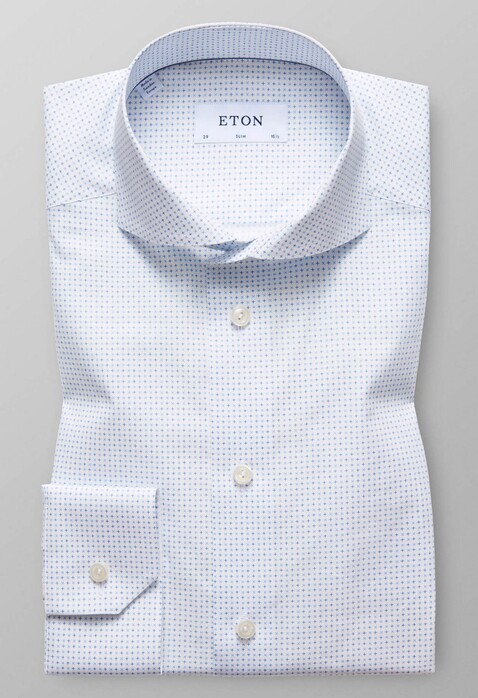 Eton Micro Pattern Overhemd Blauw