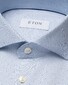 Eton Micro Pattern Pin-Dot Four-Way Stretch Overhemd Licht Blauw