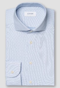 Eton Micro Pattern Pin-Dot Four-Way Stretch Shirt Light Blue