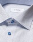 Eton Micro Pattern Signature Poplin Contrast Buttons Overhemd Blauw