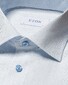 Eton Micro Pattern Signature Poplin Contrast Buttons Overhemd Licht Blauw
