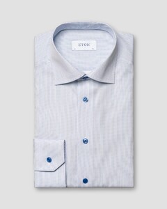 Eton Micro Pattern Signature Poplin Shirt Blue