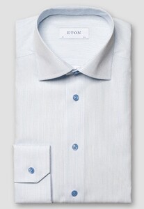 Eton Micro Pattern Signature Poplin Shirt Light Blue