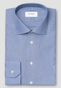 Eton Micro Stripe Signature Poplin Shirt Dark Evening Blue