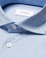 Eton Micro Texture Pattern Four-Way Stretch Overhemd Blauw