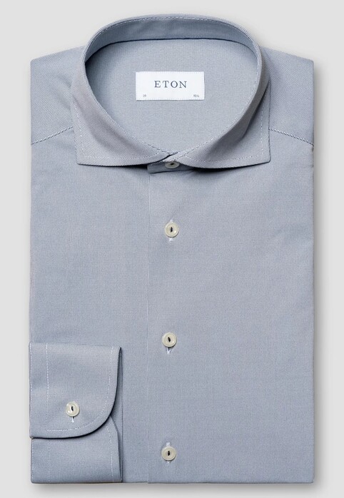 Eton Micro Texture Pattern Four-Way Stretch Overhemd Navy