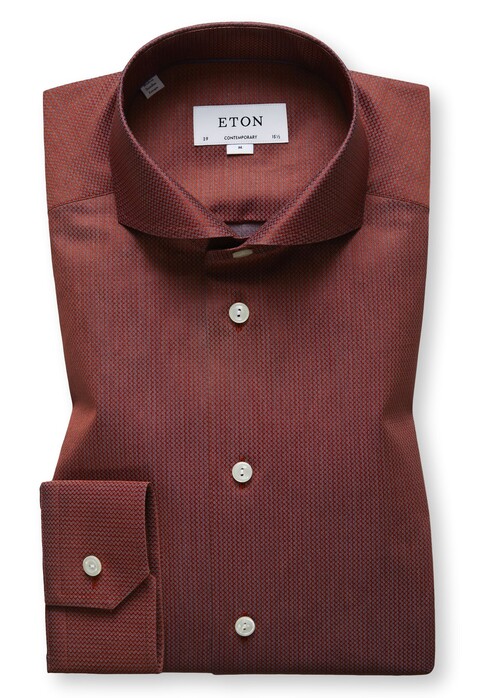Eton Micro Weave Shirt Overhemd Roodroze