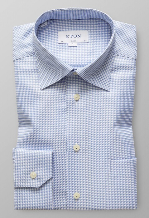 Eton Micro Weave Twill Overhemd Diep Blauw