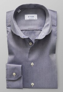 Eton Micro Weave Twill Overhemd Donker Blauw