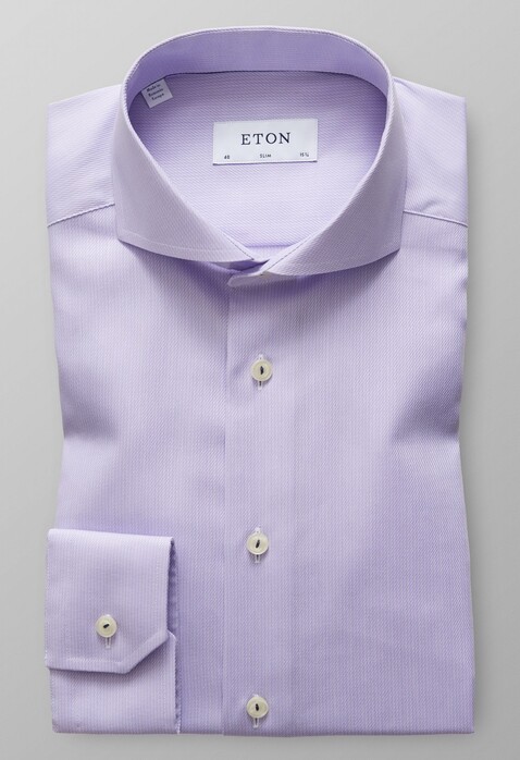 Eton Micro Weave Twill Overhemd Paars Melange
