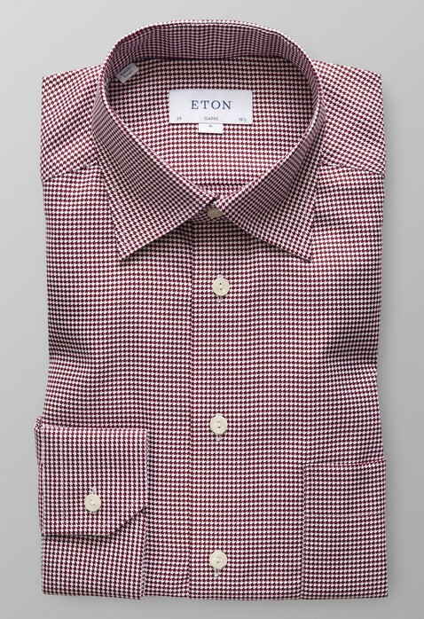 Eton Micro Weave Twill Shirt Brown