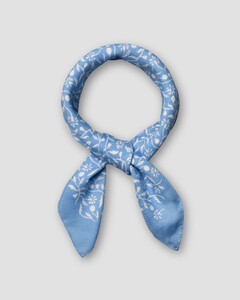 Eton Mini Floral Cotton Silk Bandana Sjaal Licht Blauw