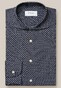 Eton Mini Floral Pattern Four Way Stretch Wide Spread Collar Overhemd Navy
