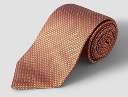 Eton Mini Geometric Pattern Tie Fine Orange