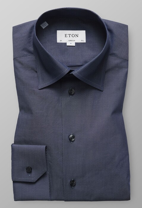 Eton Mini Structure Button Under Overhemd Grijs