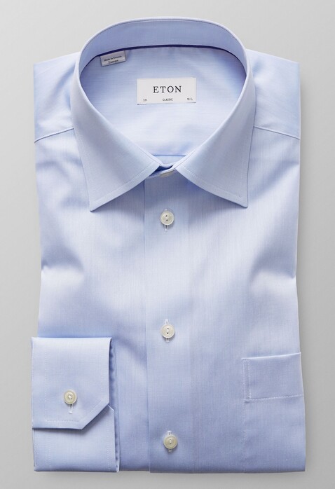 Eton Moderate Cutaway Classic Fit Overhemd Licht Blauw