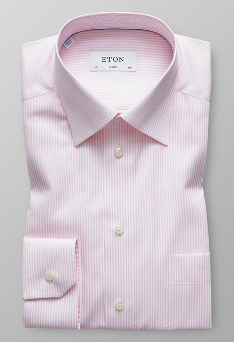 Eton Moderate Cutaway Stripe Overhemd Roze
