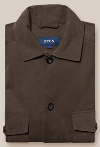 Eton Moleskin Organic Cotton Heavy Twill Overshirt Brown