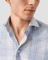 Eton Multi 3D Fantasy Check Organic Supima Cotton Fine Twill Shirt Light Blue