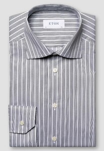 Eton Multi Bold Striped Cotton Tencel Overhemd Zwart