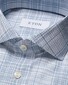 Eton Multi Check Fine Twill Luxury Organic Supima Cotton Melange Yarn Overhemd Licht Blauw