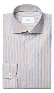 Eton Multi Striped Breeze Poplin Shirt Overhemd Beige