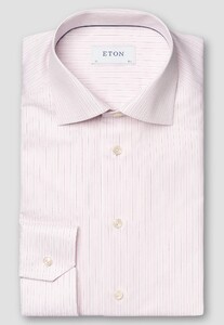 Eton Multi Striped Signature Twill Shirt Pink