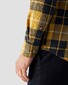 Eton Organic Cotton Check Flannel Button Down Horn-Effect Buttons Shirt Yellow