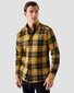Eton Organic Cotton Check Flannel Button Down Horn-Effect Buttons Shirt Yellow