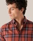 Eton Organic Cotton Check Flannel Button Down Shirt Red