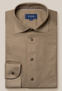 Eton Organic Cotton Filo di Scozia Piqué Overhemd Beige