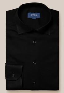Eton Organic Cotton Filo di Scozia Piqué Overhemd Zwart