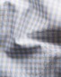 Eton Organic Cotton Fine Piqué Check Mother of Pearl Buttons Overhemd Beige-Blauw
