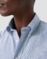 Eton Organic Cotton Fine Stripes Twill Button Down Overhemd Donker Blauw