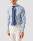Eton Organic Cotton Fine Twill Prince of Wales Check Overhemd Licht Blauw