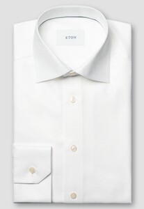 Eton Organic Cotton King Twill Natural 3D Effect Texture Shirt White