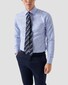 Eton Organic Cotton Rich Textured Twill Faux-Uni Fine Pattern Shirt Light Blue