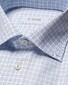 Eton Organic Cotton Signature Twill Classic Check Overhemd Licht Blauw