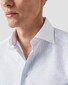 Eton Organic Cotton Signature Twill Duo Stripe White Collar Overhemd Licht Blauw