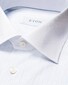 Eton Organic Cotton Signature Twill Duo Stripe White Collar Overhemd Licht Blauw