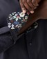 Eton Organic Cotton Signature Twill Floral Contrast Details Overhemd Navy