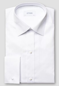 Eton Organic Cotton Signature Twill French Cuffs Overhemd Wit
