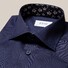 Eton Organic Cotton Signature Twill Subtle Floral Contrast Overhemd Navy