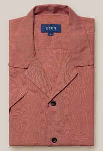 Eton Organic Linen Resort Short Sleeve Shirt Red