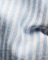Eton Organic Linen Wide Stripe Pattern Button Down Shirt Light Blue